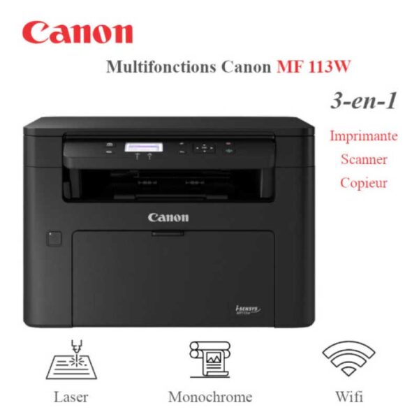 Canon MF113W Laser 3-in-1 22 PPM Wi-Fi RJ45