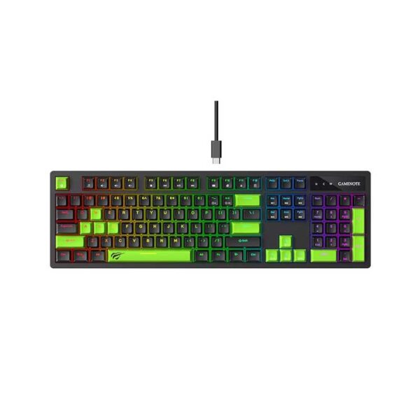 CLAVIER GAMER MECANIQUE HAVIT KB893L BLACK/GREEN