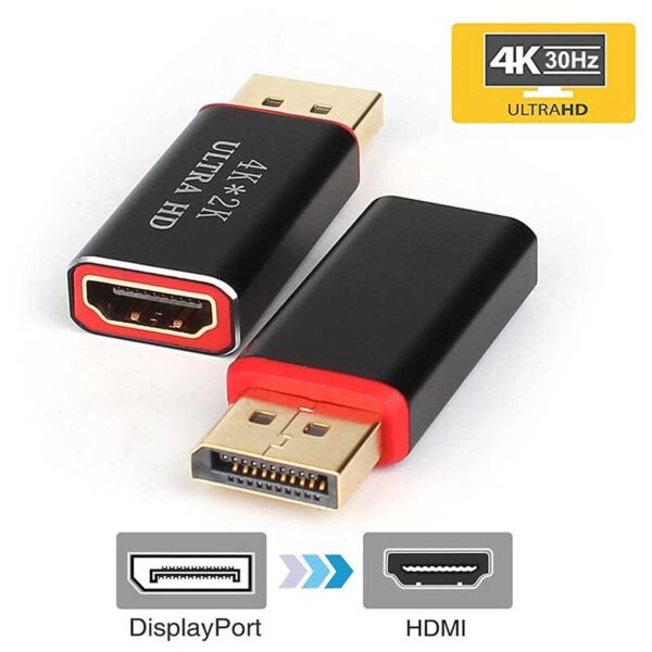 DPHDMI 4K Display Port To HDMI Male Female Adapter Converter DisplayPort DP To HDMI