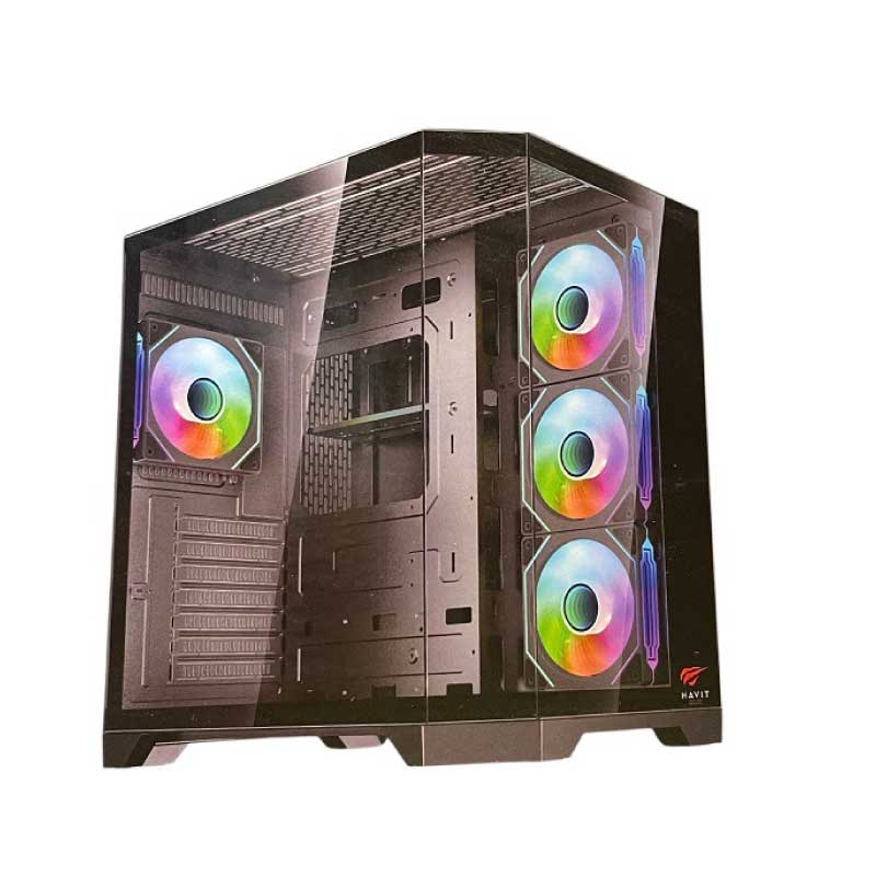 BOITIER HAVIT 924 – BLACK (4 VENTIO RGB) AQUARIUM