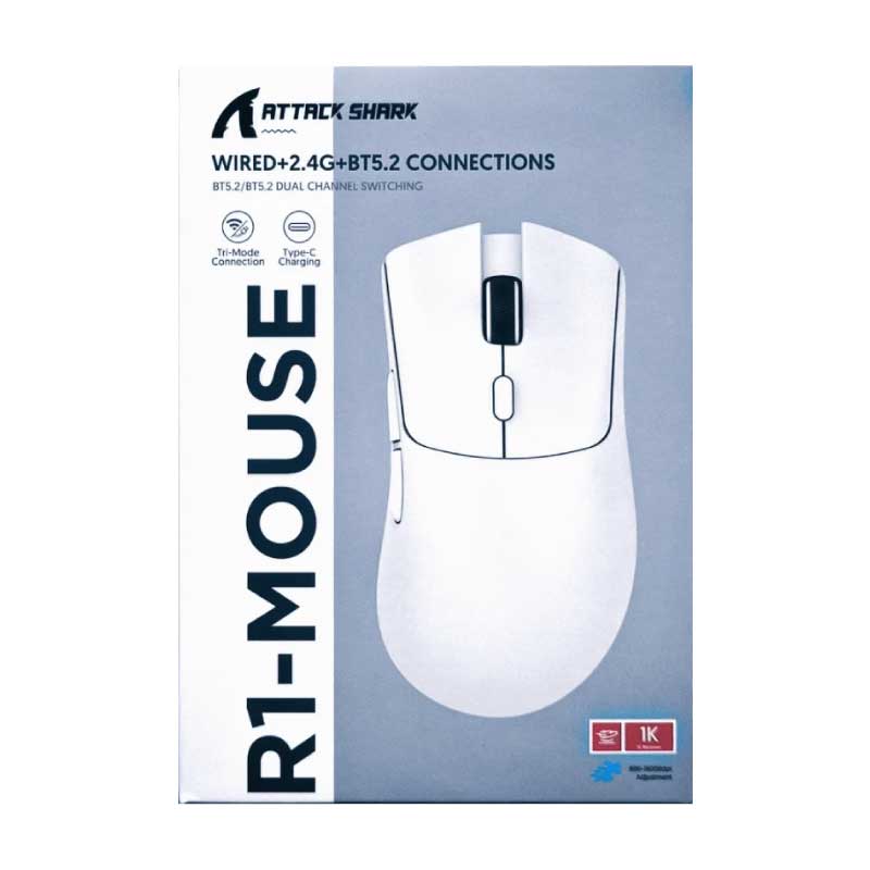 SOURIS GAMER R1 ATTACK SHARK (WIRED + 2.4G +  BT 5.2)