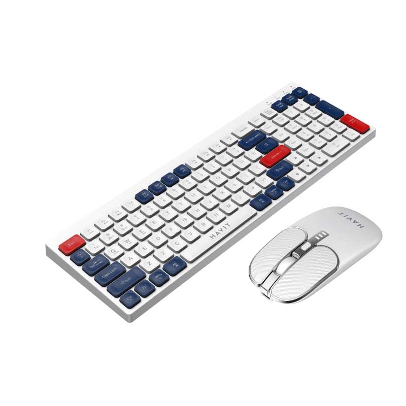 CLAVIER + SOURIS SANS FILS HAVIT KB830 W – KB835 2.4 RECHARGEABLE + BLEUTOOTH