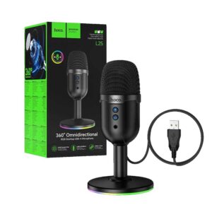 Microphone Hoco L25 Bright avec port USB-A et éclairage RGB