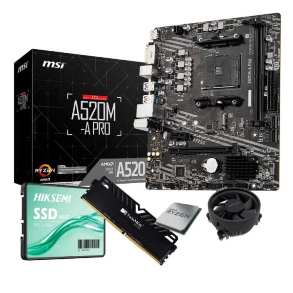 RYZEN 5 5650G + MSI A520M-A PRO + DDR4 8G + SSD 512G