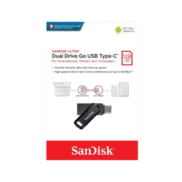 FLASH DISQUE 128G - SANDISK - USB TYPE C  3.2 GEN1