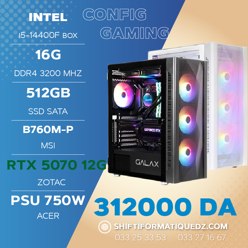 INTEL i5 14400F + RTX 5070 12G